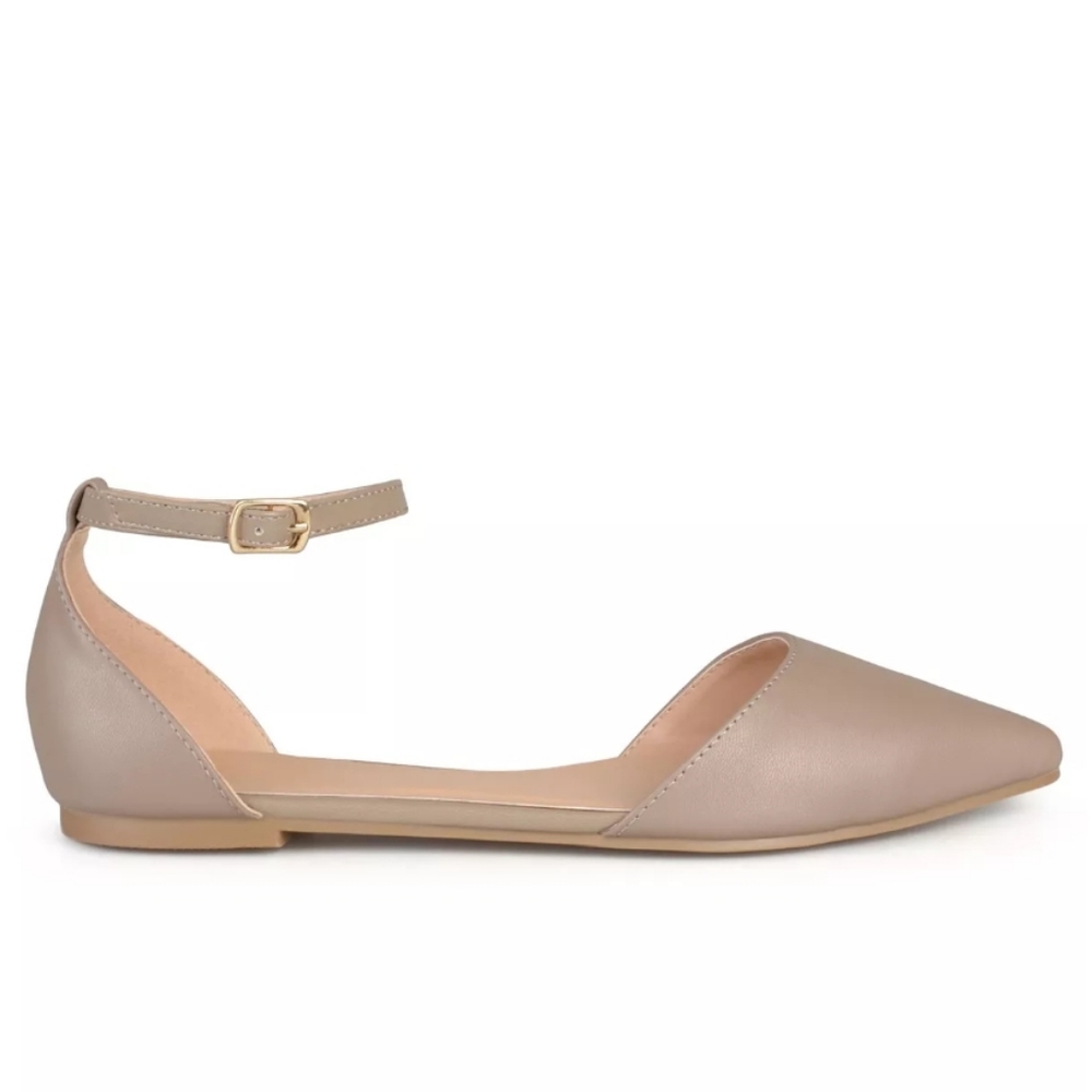 Journee Collection Reba Flat Taupe -7.5 - Picture 2 of 9